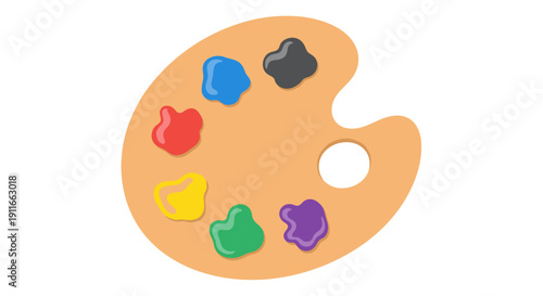 Artist Palette with Colored Paints 1.