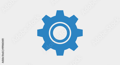 Blue Gear Icon Symbol.