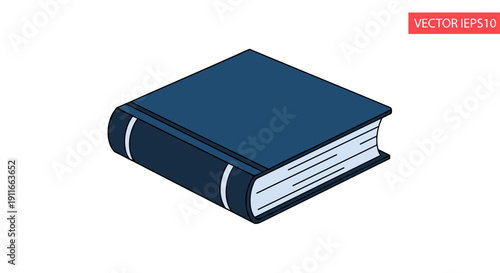 Blue Hardcover Book with White Pages 1.