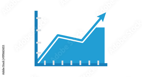 Blue Graph Showing Increasing Trend with Arrow.