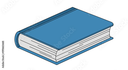 Blue Hardcover Book with White Pages.