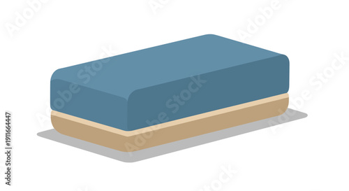 Blue Rectangular Sponge for Cleaning Purposes.