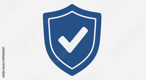 Blue Shield Icon with Checkmark Inside.