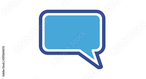 Blue Speech Bubble Icon Illustration.
