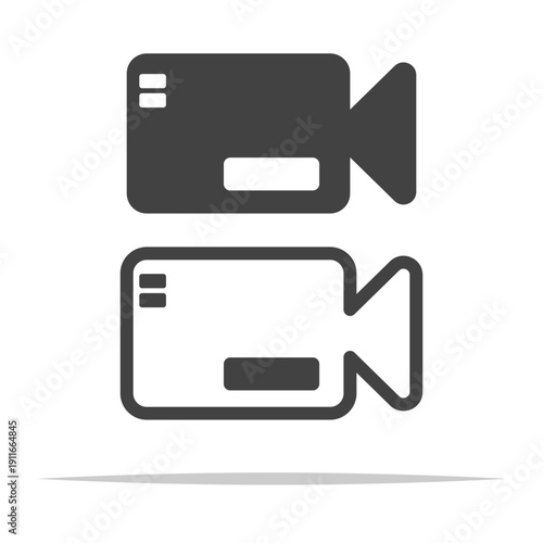 Video camera icon transparent vector isolated illustration