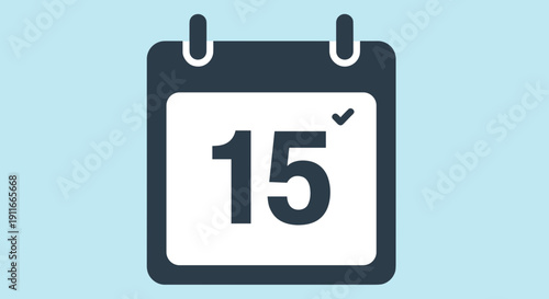 Calendar Page Showing Fifteenth Day Marked.