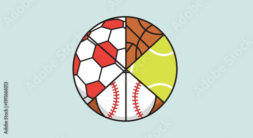 Collection of Various Sports Balls Illustration.