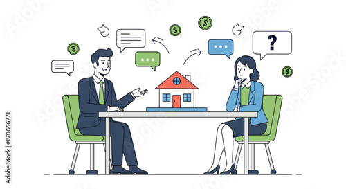 Couple Discussing House Purchase Decision Together.