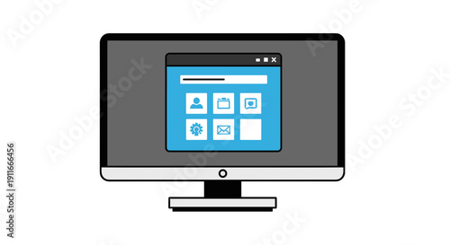 Desktop Computer Monitor with User Interface.