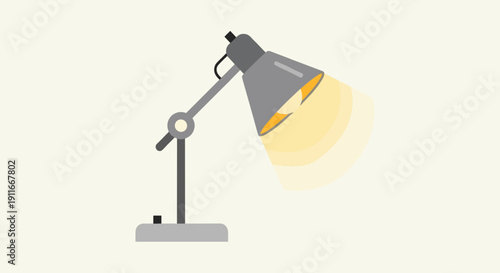 Gray Desk Lamp with Adjustable Arm.