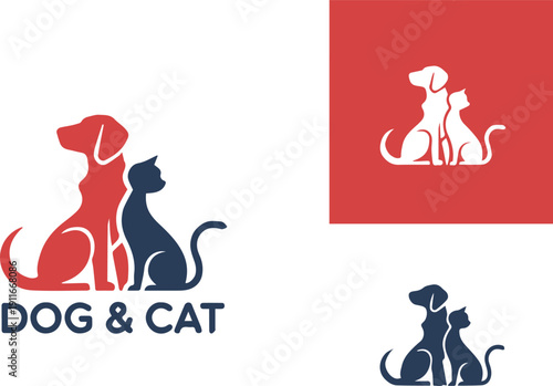 dog and cat logo design for pet care and veterinary branding