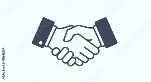 Handshake Illustration of Business Agreement Deal.