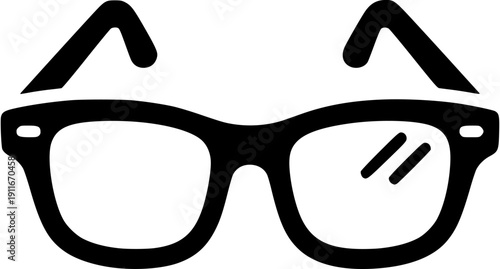 Retro nerd glasses spectacles vector silhouette icon for academic style