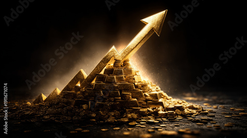 Gold Growth: A radiant arro...