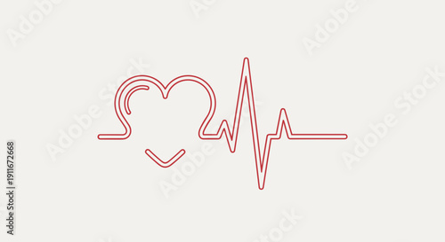 Heart Rate Line Art Icon Design.