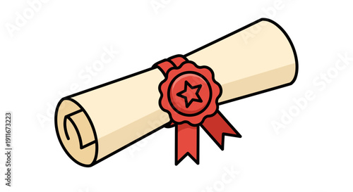 Illustration of a Certificate with Red Seal.