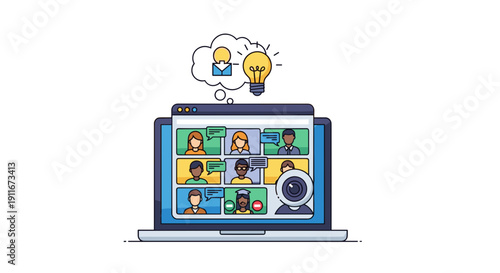 Laptop Displaying Video Conference Call Participants 1.