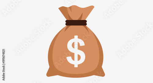 Money Bag with Dollar Sign Illustration.