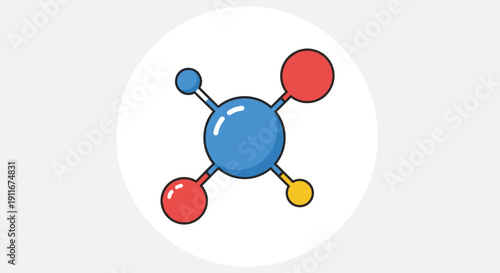 Molecular Structure with Colored Atoms and Bonds.