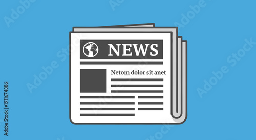 Newspaper Icon with News Headlines.