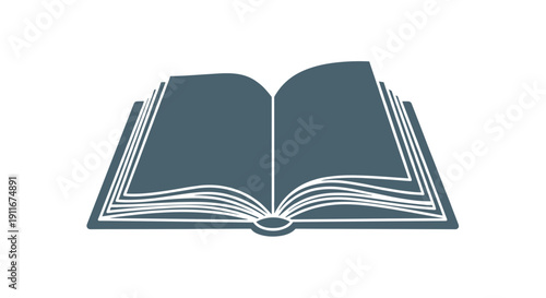Open book with blank pages illustration.