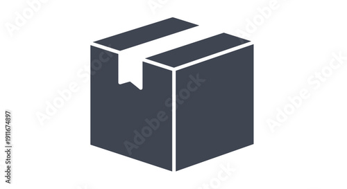 Open Cardboard Box with Flap.