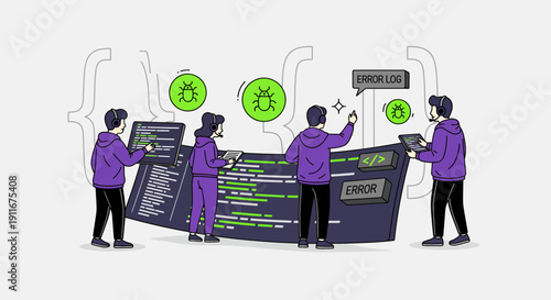 Team Collaborating on Software Development Project.