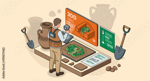 Two People Using Augmented Reality for Plant Growth Study.