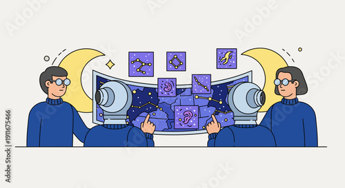 Two People Communicating Through Computer Screens.