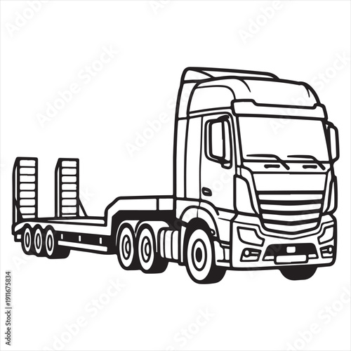 Heavy Construction Machinery Line Drawing for Kids and Education