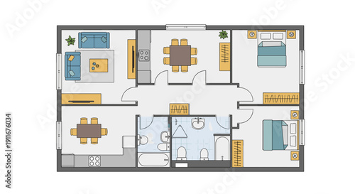 Residential Floor Plan Architectural Design.