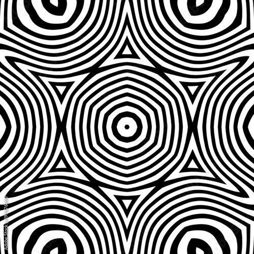 Soft Rounded Triangular Waves Expanding From A Central Hexagonal Core