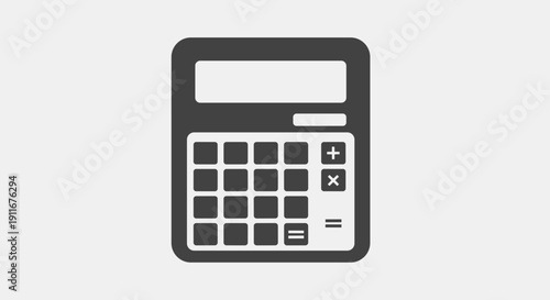 Simple Black and White Calculator Icon.