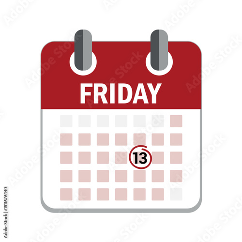 friday the 13th calendar icon isolated vector illustration