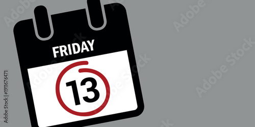 friday the 13th calendar icon vector illustration
