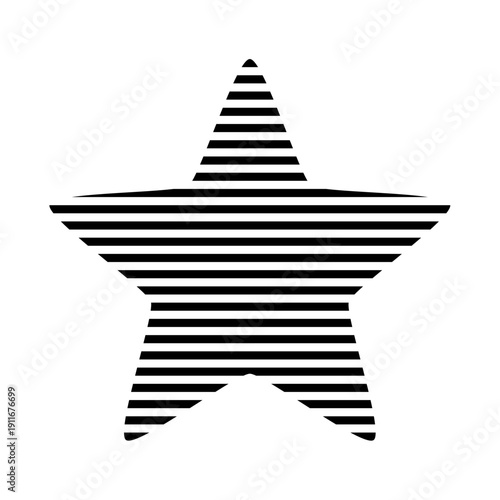 Five-Pointed Striped Star Geometric Icon