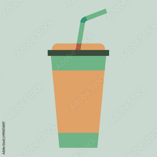 A reusable cup with a bamboo straw 