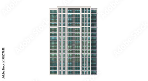 Solar Panels Array on White Background.