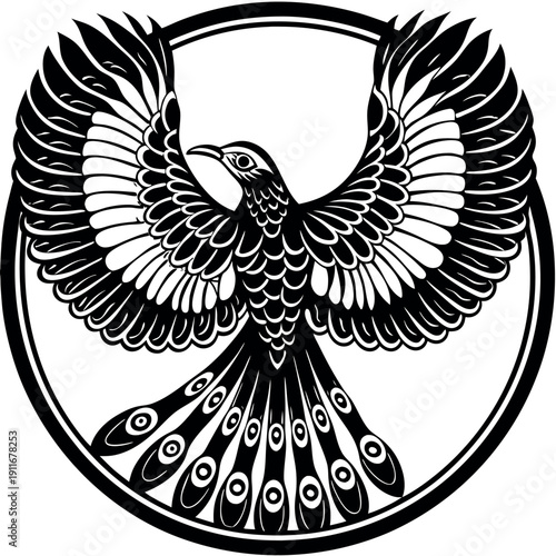 A stunning exotic bird with iridescent plumage