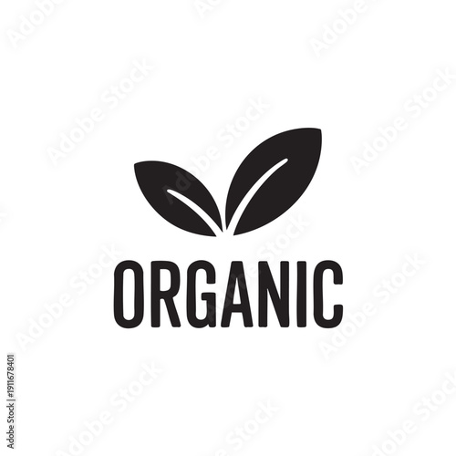 Simple organic logo featuring stylized leaves and clean typography representing natural and eco friendly products