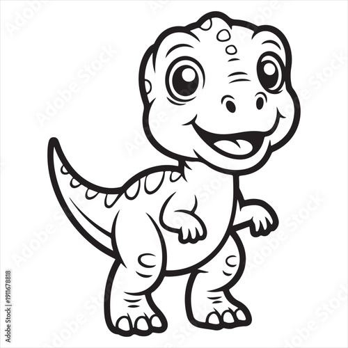 Cute Cartoon Dinosaur Coloring Page – Friendly Brachiosaurus Illustration for Kids