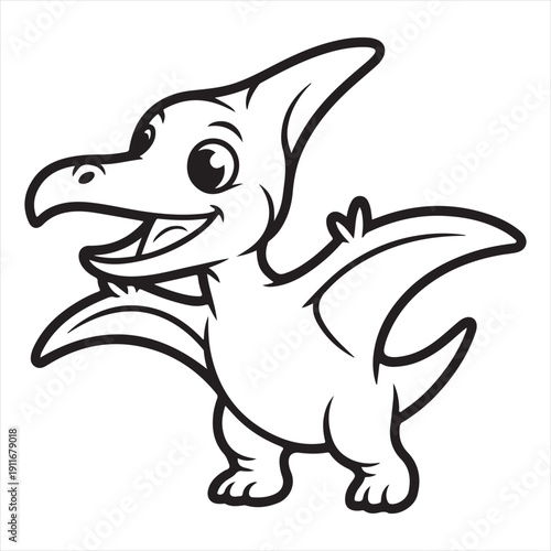 Cute Cartoon Dinosaur Coloring Page – Friendly Brachiosaurus Illustration for Kids