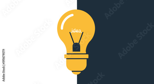 Yellow Light Bulb Illustration Design Element.