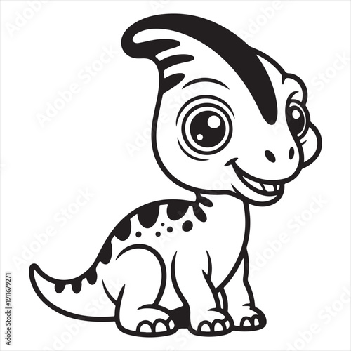 Cute Cartoon Dinosaur Coloring Page – Friendly Brachiosaurus Illustration for Kids