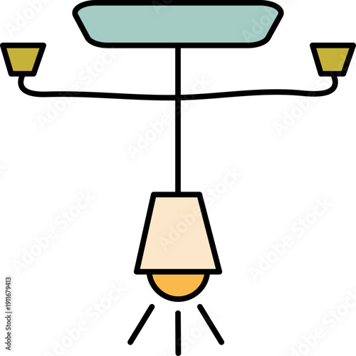 Modern pendant light fixture with double arms