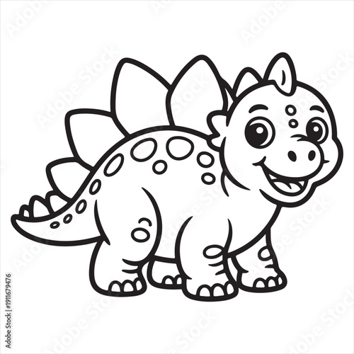 Cute Cartoon Dinosaur Coloring Page – Friendly Brachiosaurus Illustration for Kids
