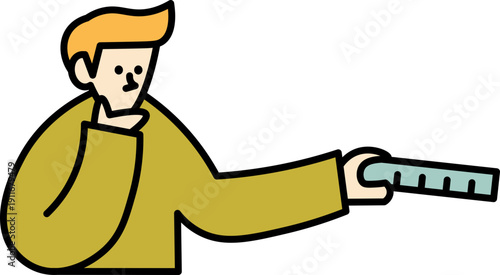 Man measuring with ruler in hand