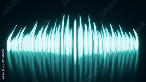 Sound Waveform in Futuristic Style with Neon Green Color and Dark Background for Music Visualizer