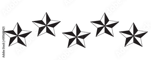 Five stars rate icon. Customer product rating review flat icon. Customer review with five stars. Service satisfaction, quality, rate vector illustration