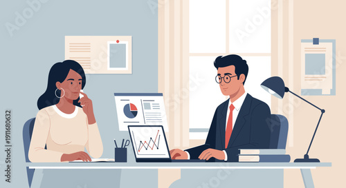 A calm and modern illustration evokes focus and introspection, ideal for websites or presentations.